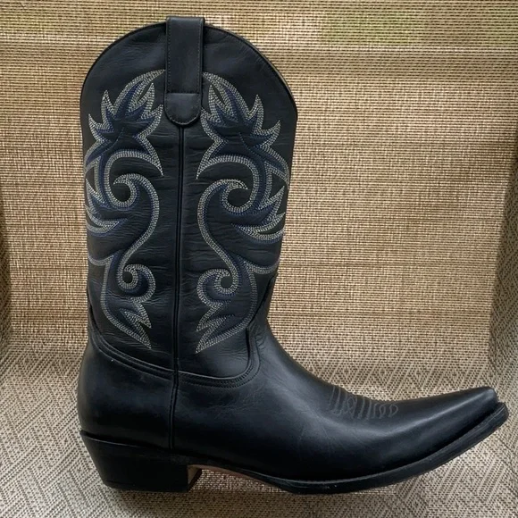 Go West Black Cowboy Men’s Boots Size 39.5